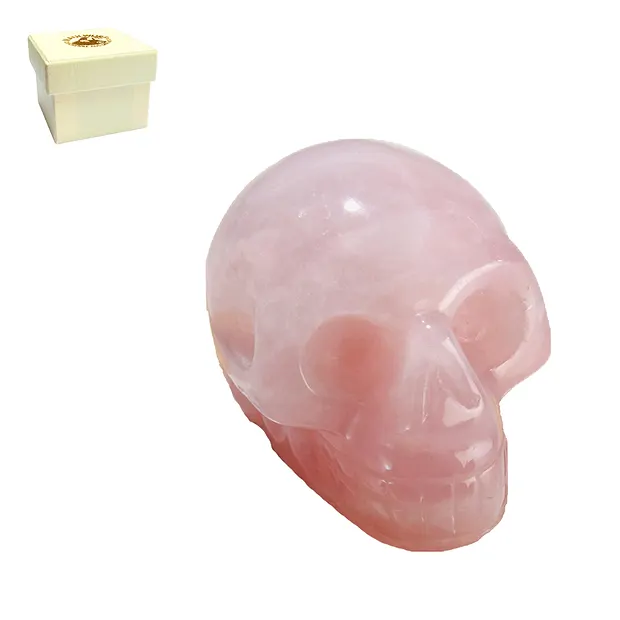 Rose Quartz Crystal Skull, 0.4 cm, Gift Box | wholesaler gems & healing stones