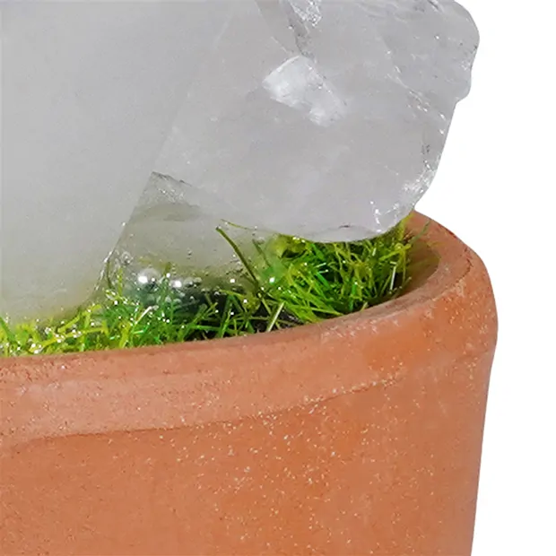 Crystal flower pot Rock Crystal and Rose Quartz, 8cm | Marco Schreier