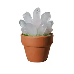 10133030001 Kristall-Blumentopf Bergkristall und Rosenquarz, 8cm | Marco Schreier