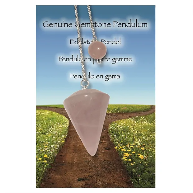 Pendule Quartz rose "Amour | Pierres précieuses, pierres thérapeutiques & bijoux