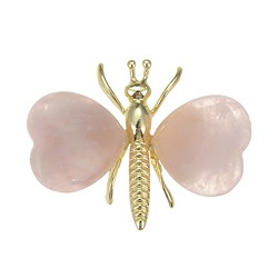 1013303701 Papillon gravé, Quartz rose, 5,5 x 4,3cm | Marco Schreier