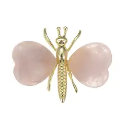 1013303701 Engraving butterfly, Rose Quartz, 5.5 x 4.3cm | wholesaler gems & healing stones