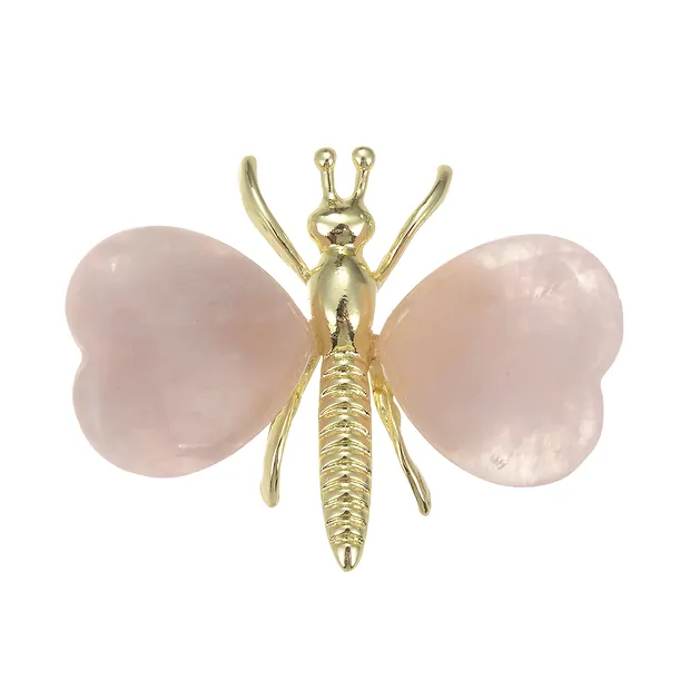 Incisione a farfalla, Quarzo rosa, 5,5 x 4,3 cm | Marco Schreier