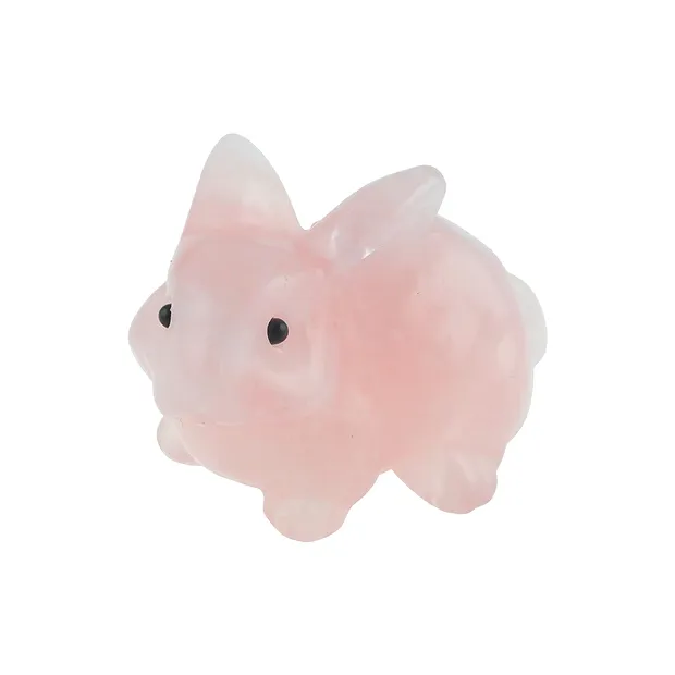 Lapin gravé, Quartz rose, 5,0 x 3,0cm | Marco Schreier