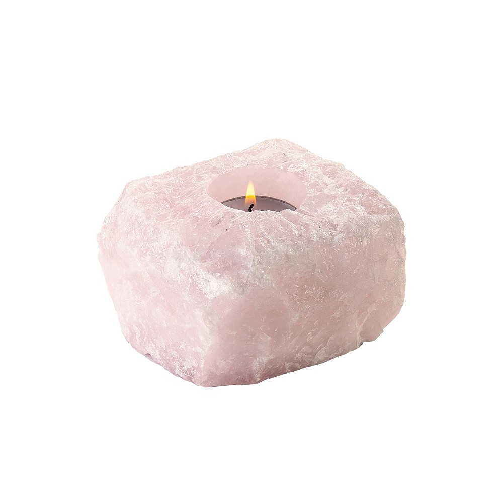 Rose Quartz tea light, rough | wholesale supplier gems, healing stones & jewelry