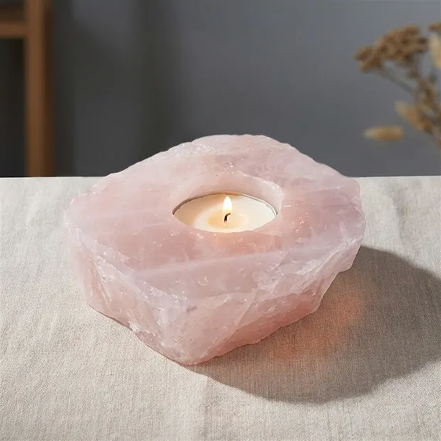 Piastre per tealight Quarzo rosa | Gemme Schreier, pietre curative e gioielli