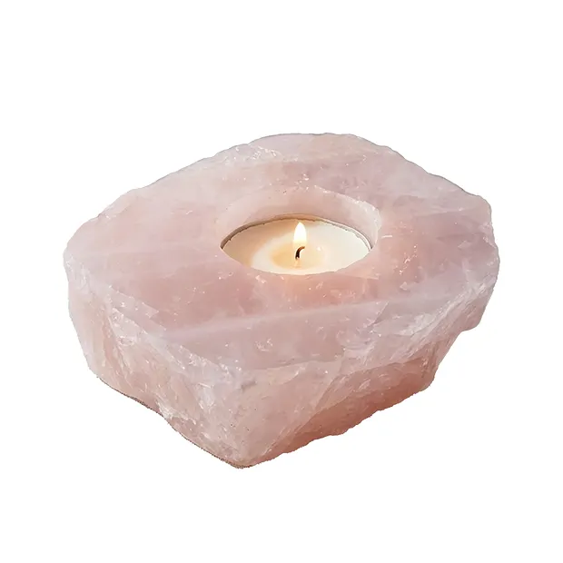 Piastre per tealight Quarzo rosa | Gemme Schreier, pietre curative e gioielli