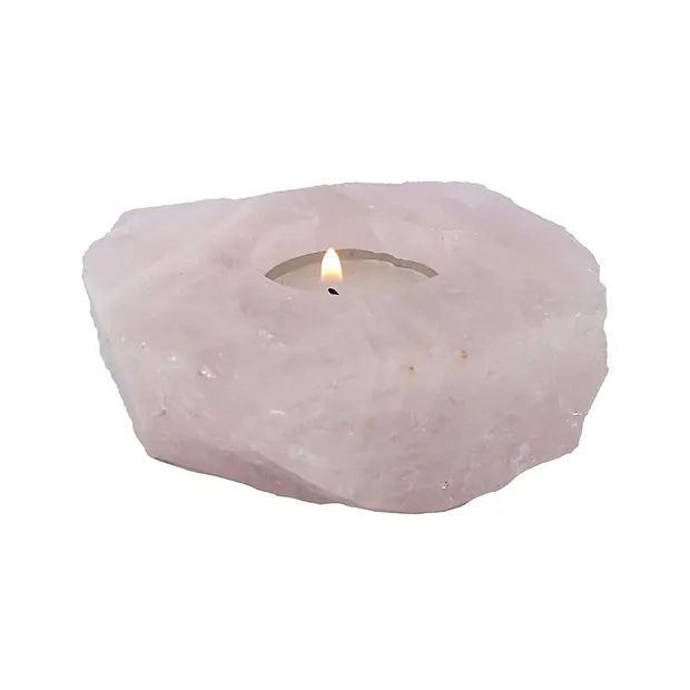 Teelicht Rosenquarz Platte | Mineralienhandlung Edelsteine, Heilsteine & Schmuck