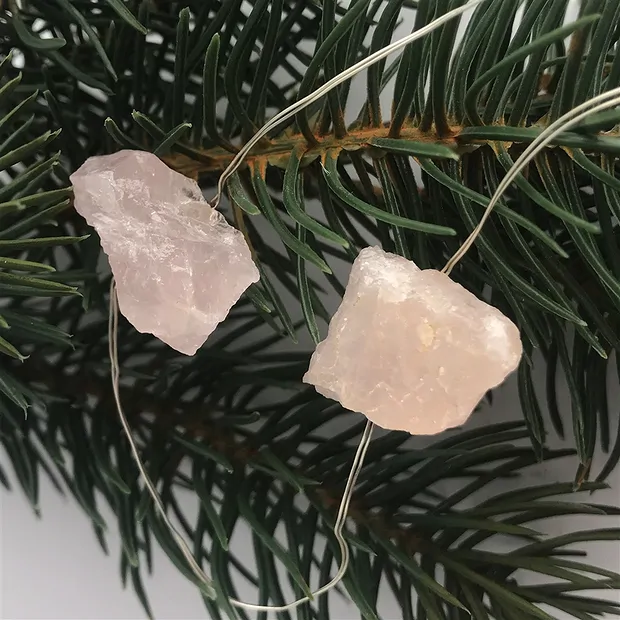 Catena luminosa di cristallo Quarzo rosa | grossista gemme e pietre curative