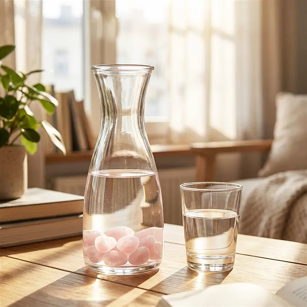 Pierres pour eau de gemmes Quartz rose en boîte cadeau métallique | Marco Schreier