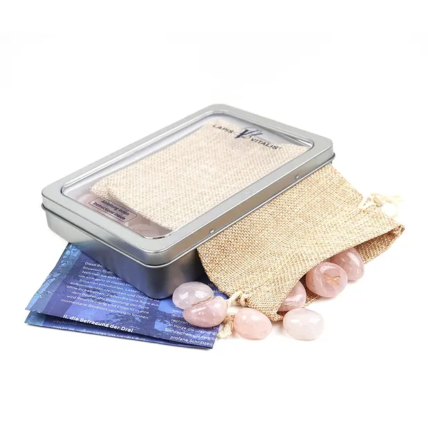 Runic oracle Rose Quartz in box | wholesaler gems, healing stones & jewelry