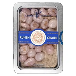 1013307025 Runenorakel Rosenquarz in Dose | Großhändler Edelsteine, Heilsteine & Schmuck