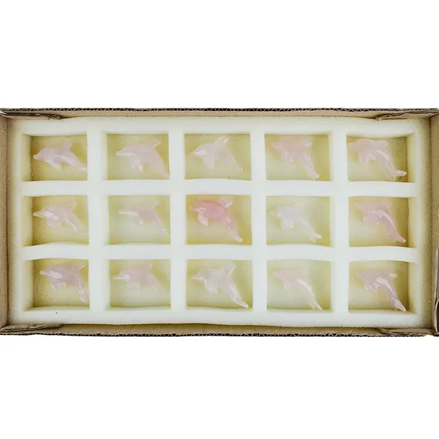 Incisione delfini Quarzo rosa, 5,3 cm (15 pz./ UC) | Marco Schreier