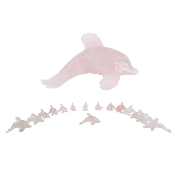 Incisione delfini Quarzo rosa, 5,3 cm (15 pz./ UC) | Marco Schreier