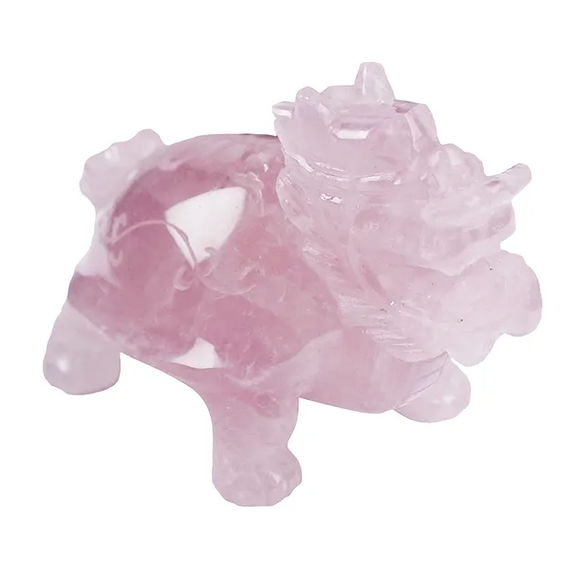 Drachenschildkröte Rosenquarz, 08,5cm | Edelsteine, Heilsteine & Schmuck-Handel