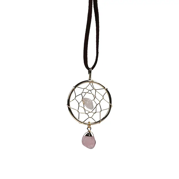 Dreamcatcher with Rose Quartz | minerals trade - gems, healing stones & jewelry