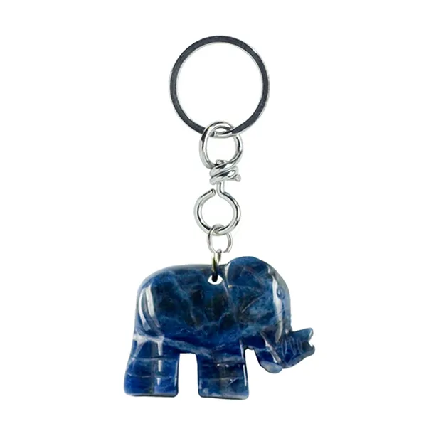 Schlüsselanhänger Elefant Sodalith | Großhandel Edelsteine, Heilsteine & Schmuck