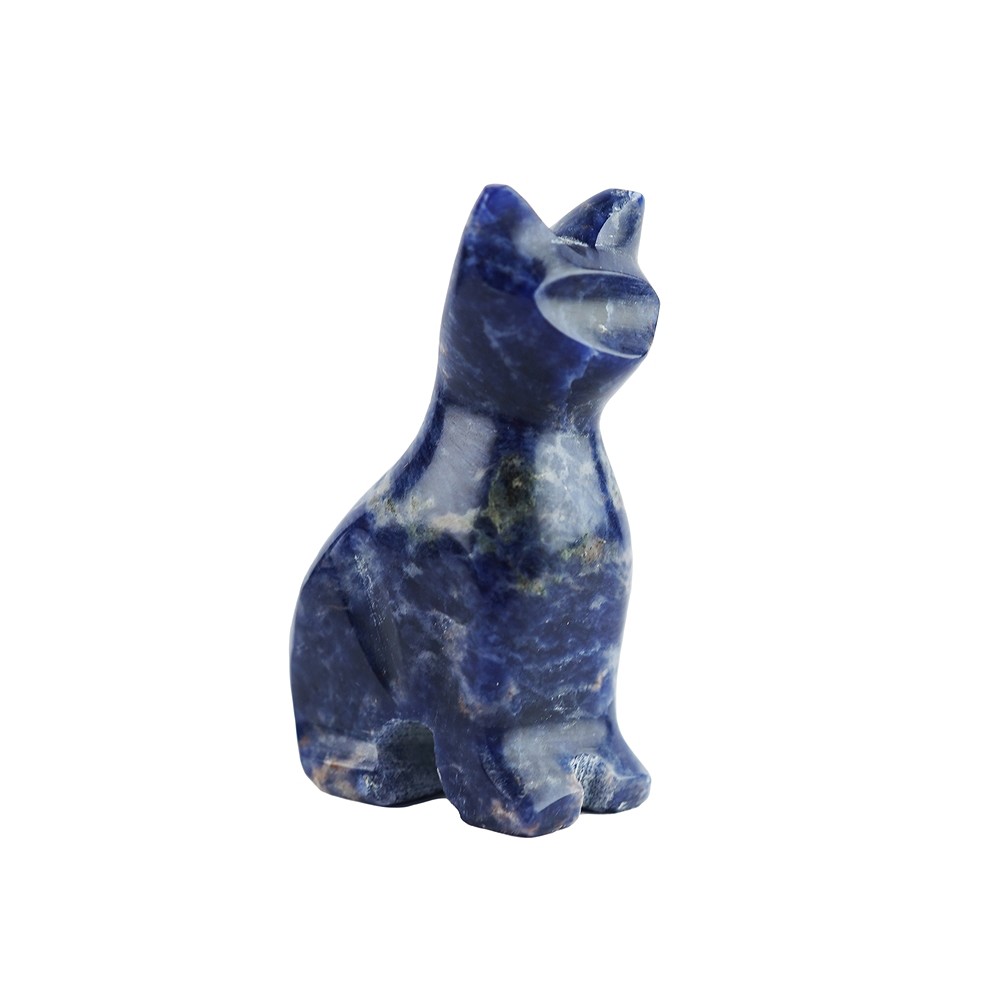 Gravur Katze, Sodalith, 5,0cm | Großhändler Edelsteine, Heilsteine & Schmuck