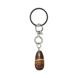 1015300603 Key Chain Tiger's Eye Tumbled Stone | wholesaler gems, healing stones & jewelry