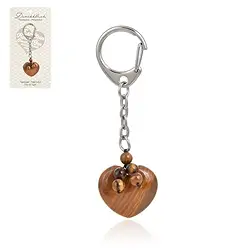 1015300663 Key Chain Heart Tiger's Eye with Beads | Schreier gems, healing stones & jewelry