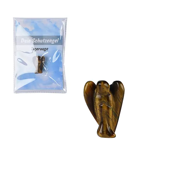 Schutzengel Tigerauge, 2,3cm (mini-mini), in Pouch mit Beileger | Marco Schreier