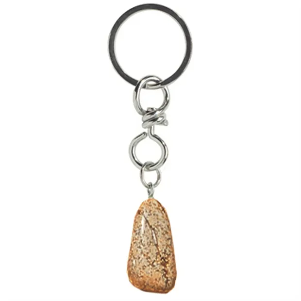 Key Chain Tumbled Stone Jasper (Landscape) | wholesaler gems & healing stones