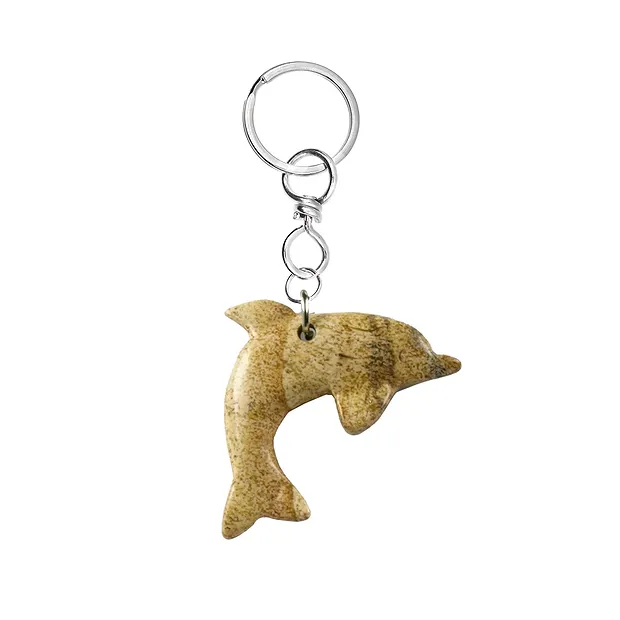 Key Chain Dolphin Jasper (Landscape) | wholesaler gems, healing stones & jewelry