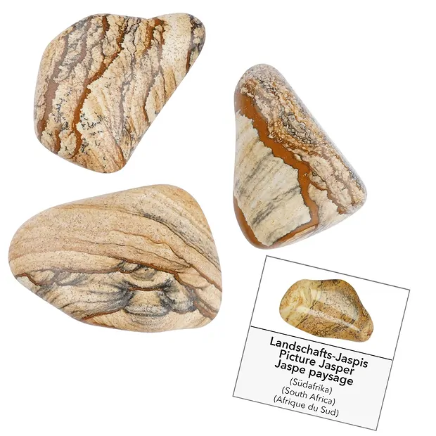 Refill pack Tumbled Stones and Stickers Jasper (Picture jasper) (24 pcs./ PU) | Marco Schreier