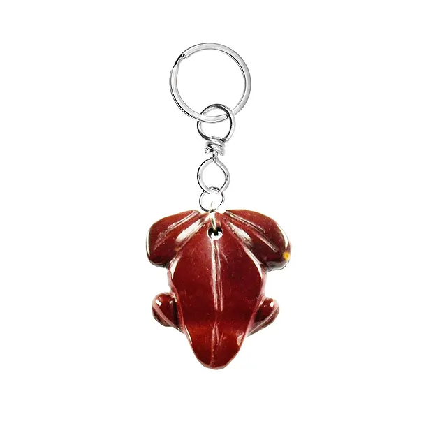 Schlüsselanhänger Frosch Jaspis (rot) | Edelsteine, Heilsteine & Schmuck-Handel
