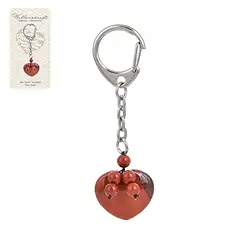 1016500663 Porte-clés cœur Jaspe (rouge) avec boules | Marco Schreier