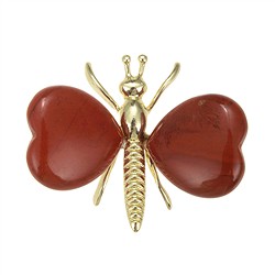 1016503701 Papillon grav&#xE9;, jaspe rouge, 5,5 x 4,3cm | Marco Schreier