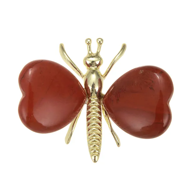 Papillon gravé, jaspe rouge, 5,5 x 4,3cm | Marco Schreier