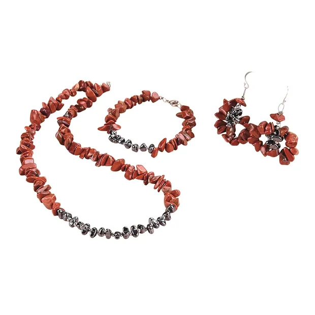 Creative jewelry set red Jasper (red) & Hematite (Power) | Marco Schreier