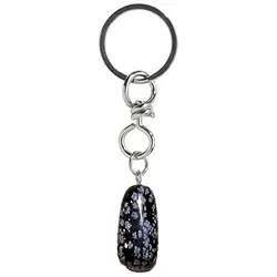 1017100603 Key Chain Tumbled Stone Obsidian (Snowflake Obsidian) | Marco Schreier