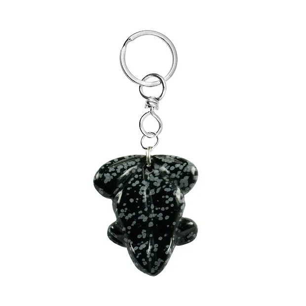 Schlüsselanhänger Frosch Obsidian (Schneeflockenobsidian) | Marco Schreier