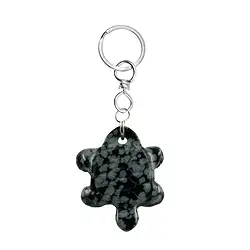1017100626 Schlüsselanhänger Schildkröte Obsidian (Schneeflockenobsidian) | Marco Schreier