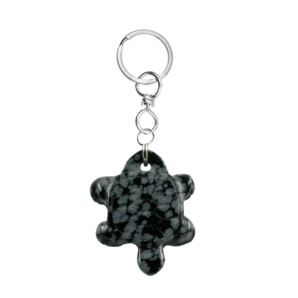 Key Chain Turtle Obsidian (Snowflake Obsidian) | gems, healing stones & jewelry