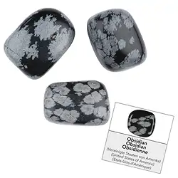 1017140061 Refill pack of Tumbled Stones and stickers Snowflake Obsidian (24 pcs./ PU) | Marco Schreier