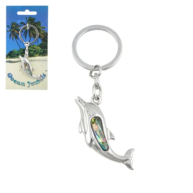 Key Chain Dolphin, Paua Shell | minerals trade - gems, healing stones & jewelry