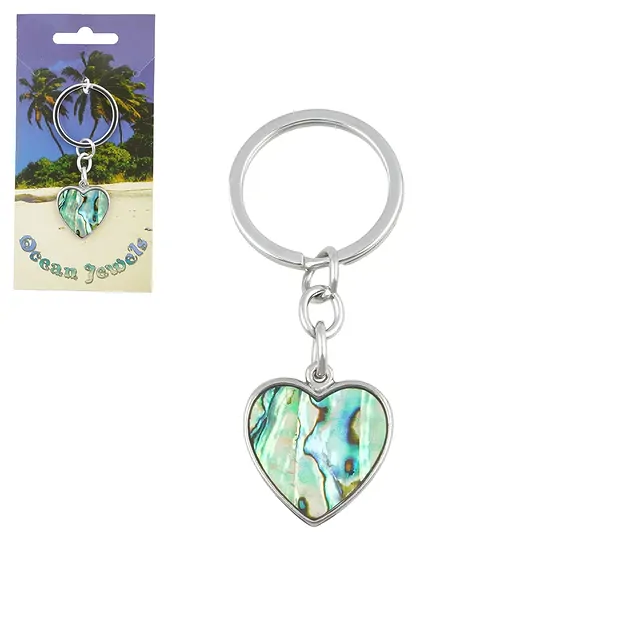 Key Chain Heart, Paua Shell | Schreier wholesale; gems, healing stones & jewelry