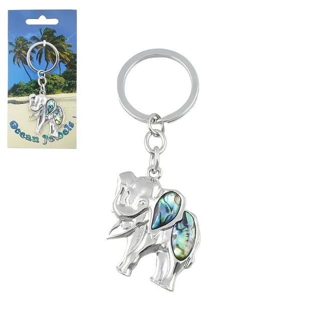 Key Chain Elephant, Paua Shell | minerals trade - gems, healing stones & jewelry