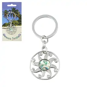 Key Chain 'Sun', Paua Shell | Schreier wholesale; gems, healing stones & jewelry