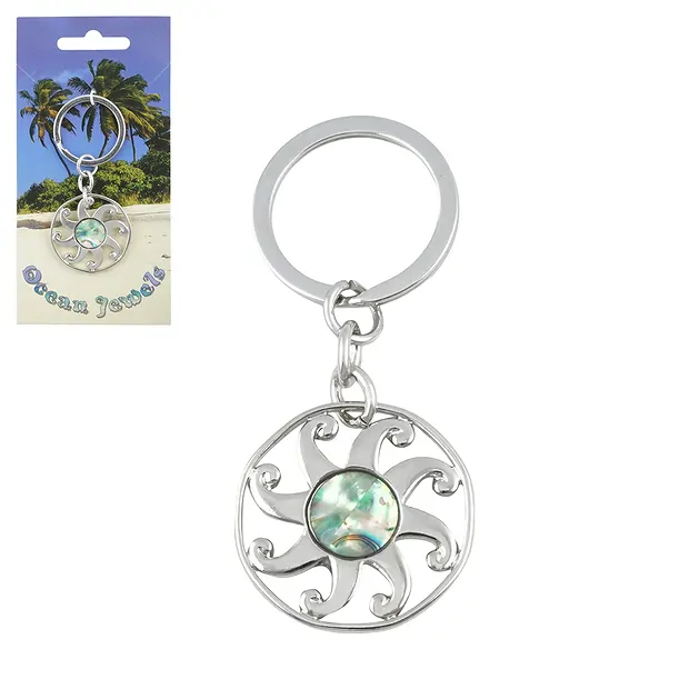 Key Chain 'Sun', Paua Shell | Schreier wholesale; gems, healing stones & jewelry