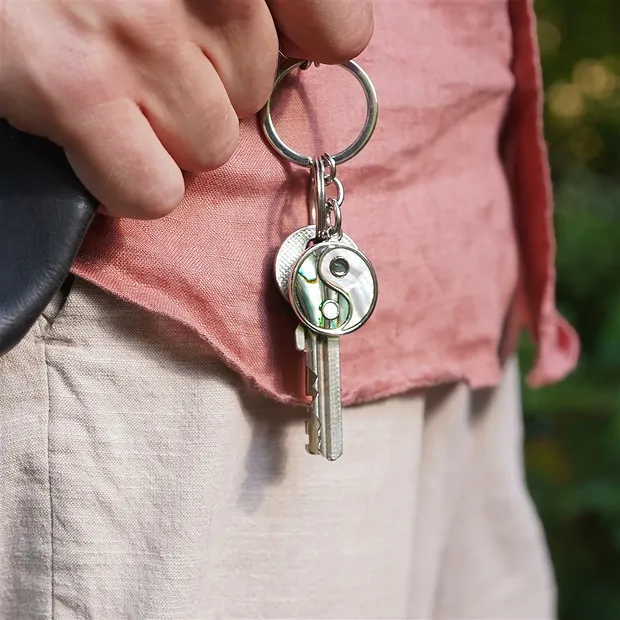 Key Chain 'Yin & Yang', Paua Shell | wholesaler gems, healing stones & jewelry