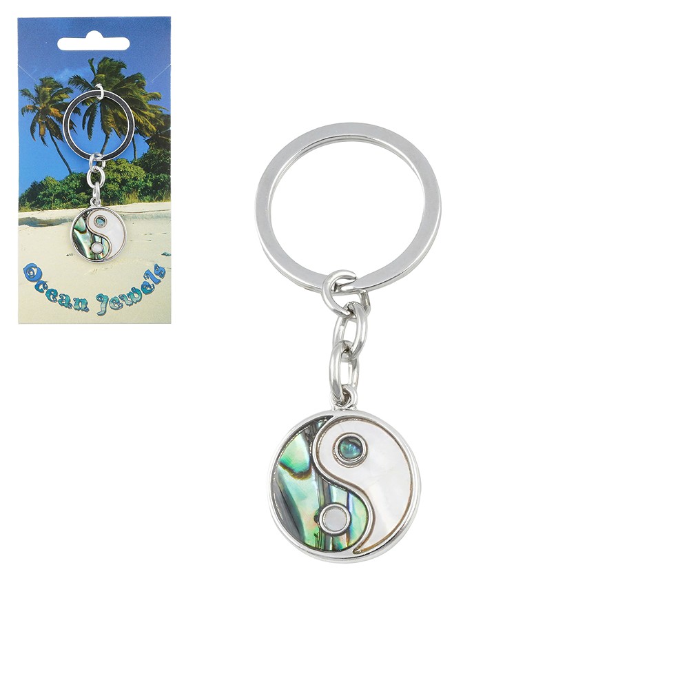 Key Chain 'Yin & Yang', Paua Shell | wholesaler gems, healing stones & jewelry