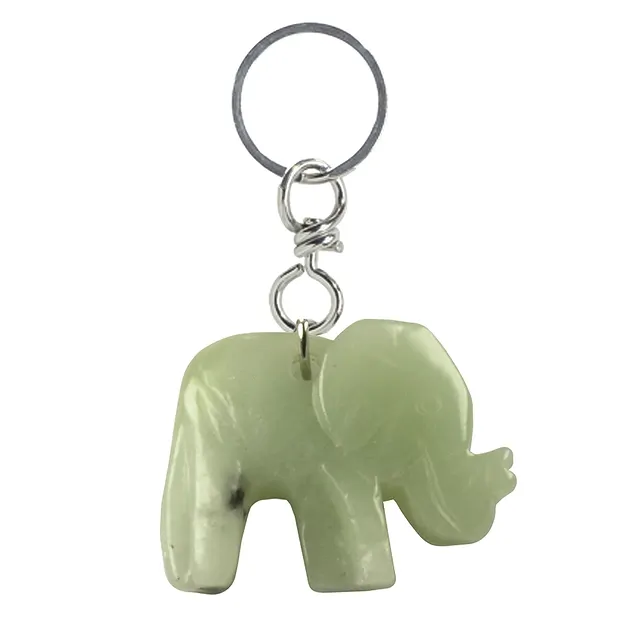 Key Chain Elephant Serpentine (China Jade) | wholesaler gems & healing stones