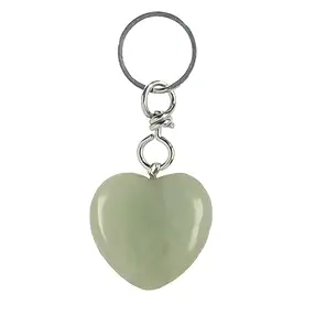 Key Chain Heart Serpentine (China Jade) | wholesaler gems & healing stones