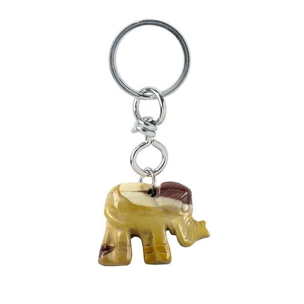 Schlüsselanhänger Elefant Mookait | Großhändler Edelsteine, Heilsteine & Schmuck