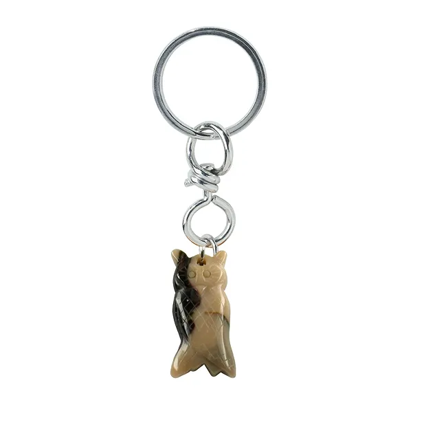 Schlüsselanhänger Eule Mookait | Großhändler Edelsteine, Heilsteine & Schmuck
