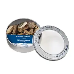 1018706206 Wassersteine versteinertes Holz in Metall-Geschenkdose | Marco Schreier